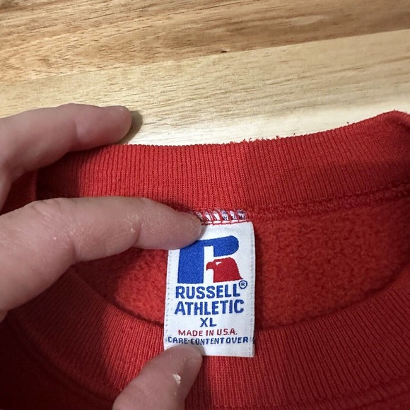 Vintage Indiana Hoosiers Sweatshirt Mens Extra Large Red Russell Crewneck NCAA - Picture 4 of 8